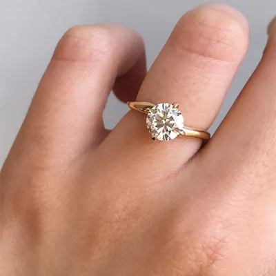 Yellow Gold Simple and Gorgeous Solitaire Engagement Ring from best jeweler