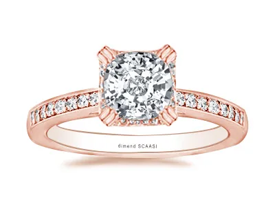 Rose Gold Vintage Looking Art Deco Engagement Ring