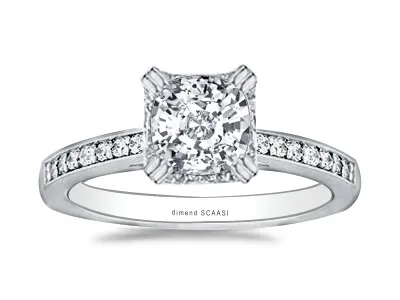 White Gold Vintage Looking Art Deco Engagement Ring