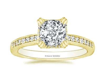 Yellow Gold Vintage Looking Art Deco Engagement Ring