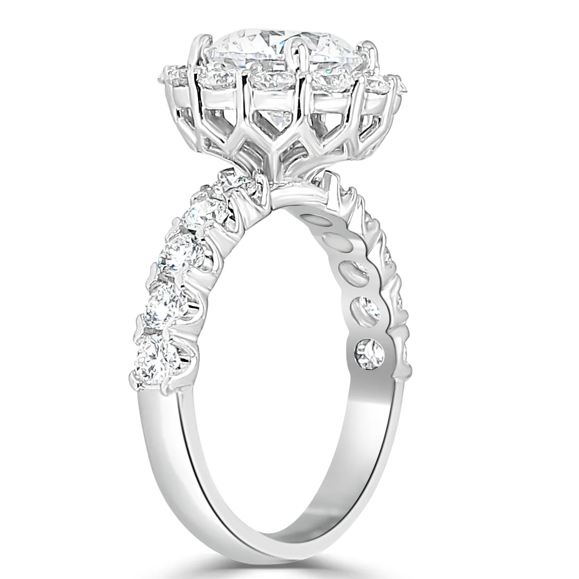 White Gold Unique Halo Engagement Ring jewelry Wabash avenue
