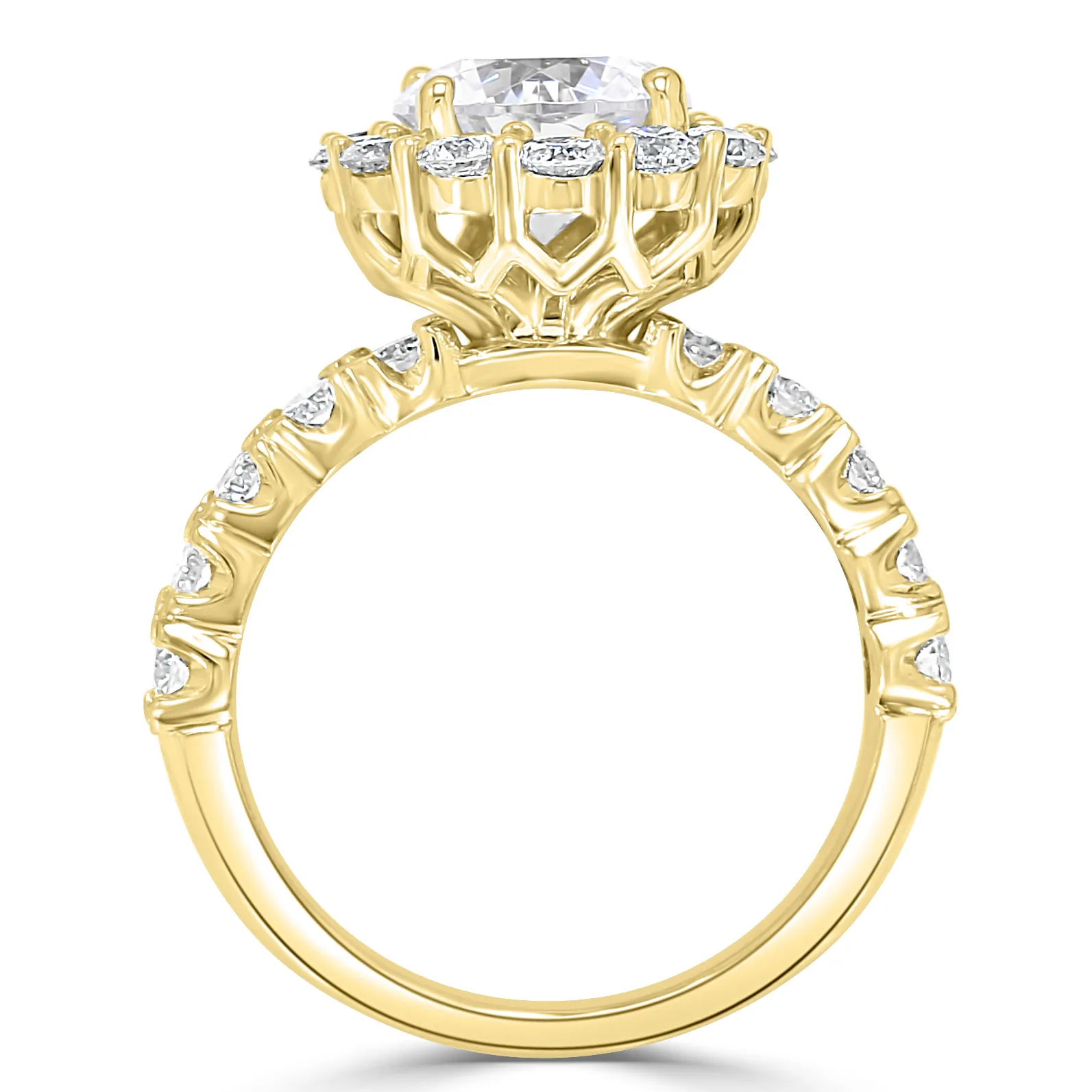 Yellow Gold Unique Halo Engagement Ring jewelry store near me