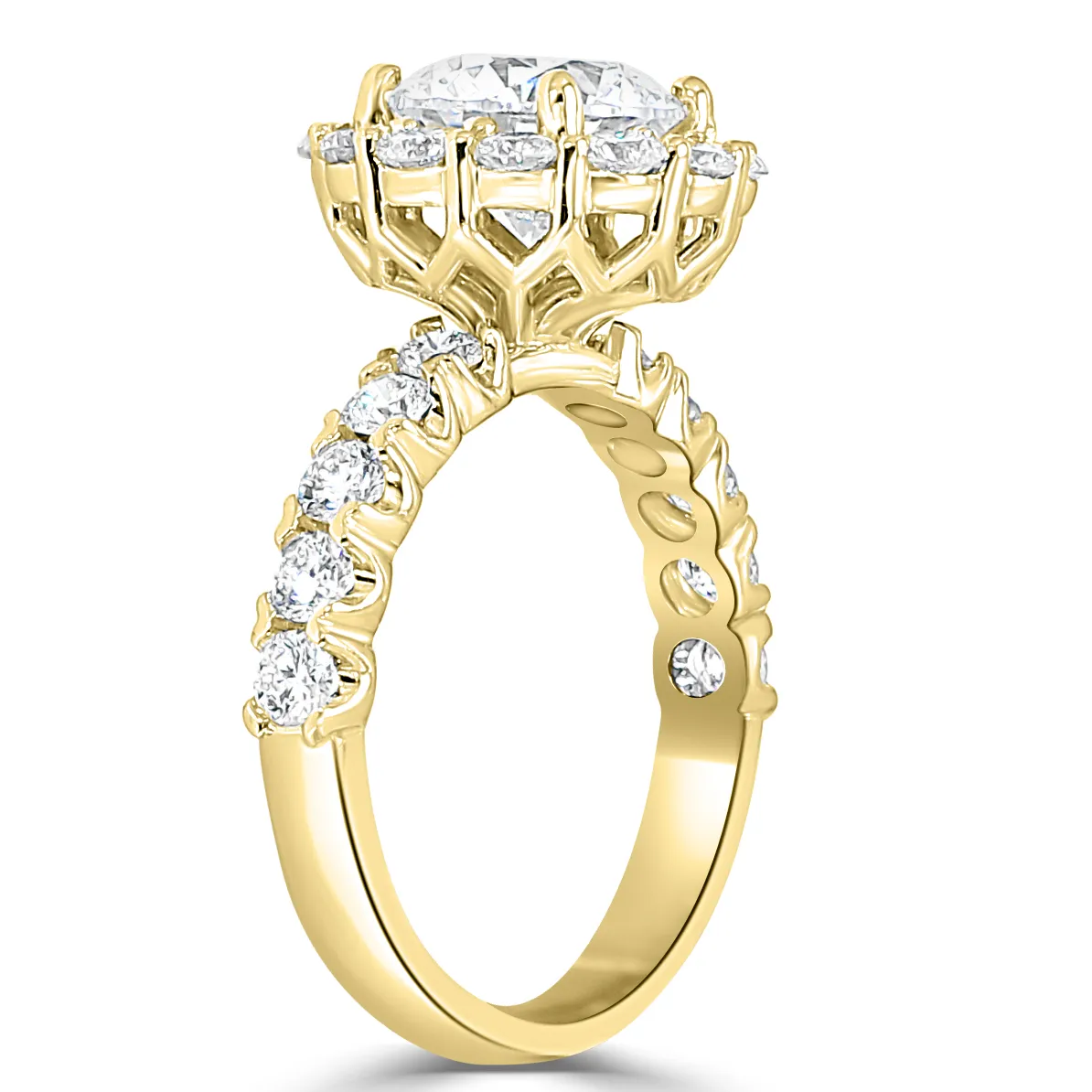 Yellow Gold Unique Halo Engagement Ring jewelry Wabash avenue
