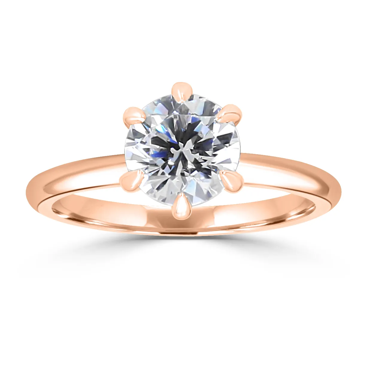 Rose Gold Modern Classic and Beautiful Solitaire Engagement Ring