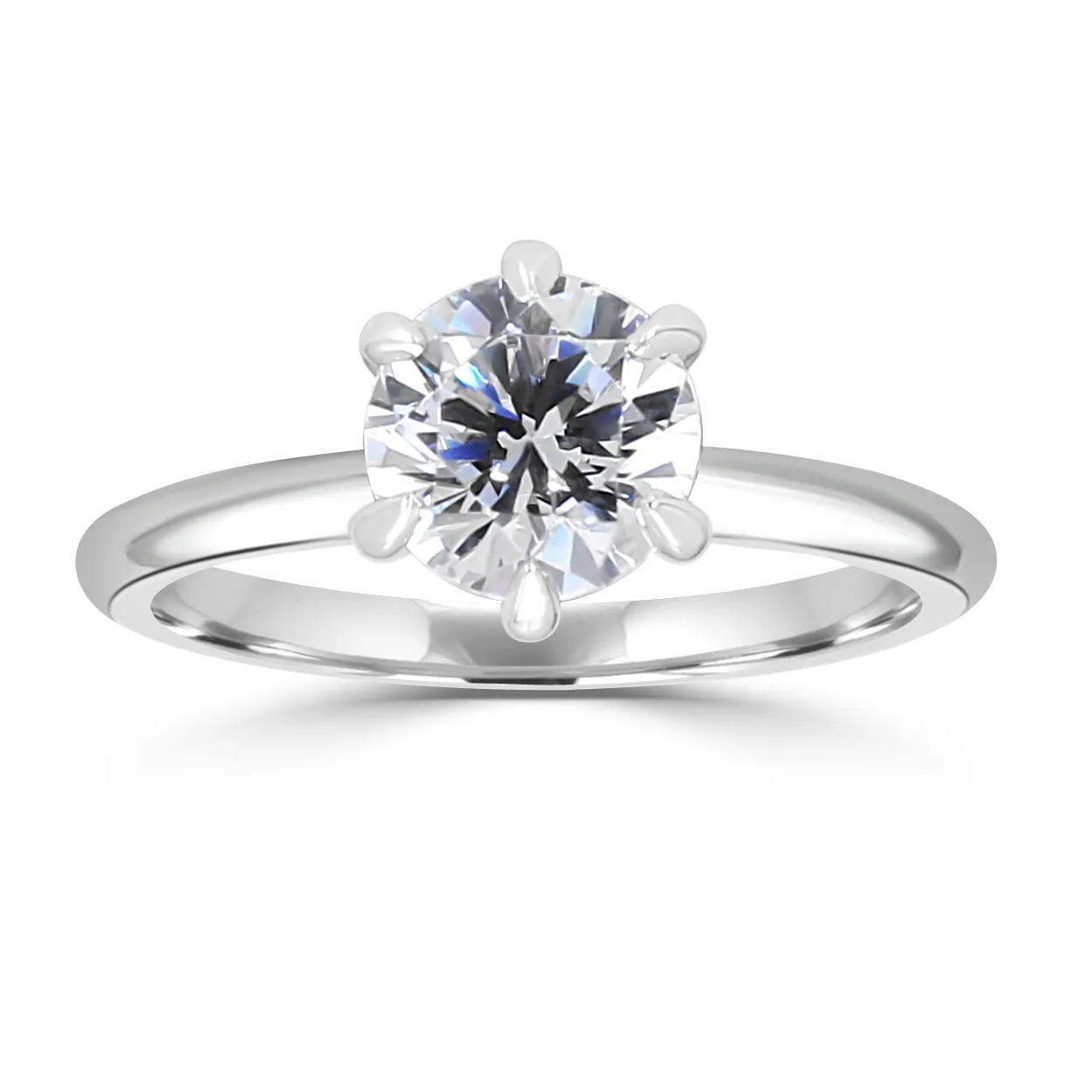 White Gold Modern Classic and Beautiful Solitaire Engagement Ring