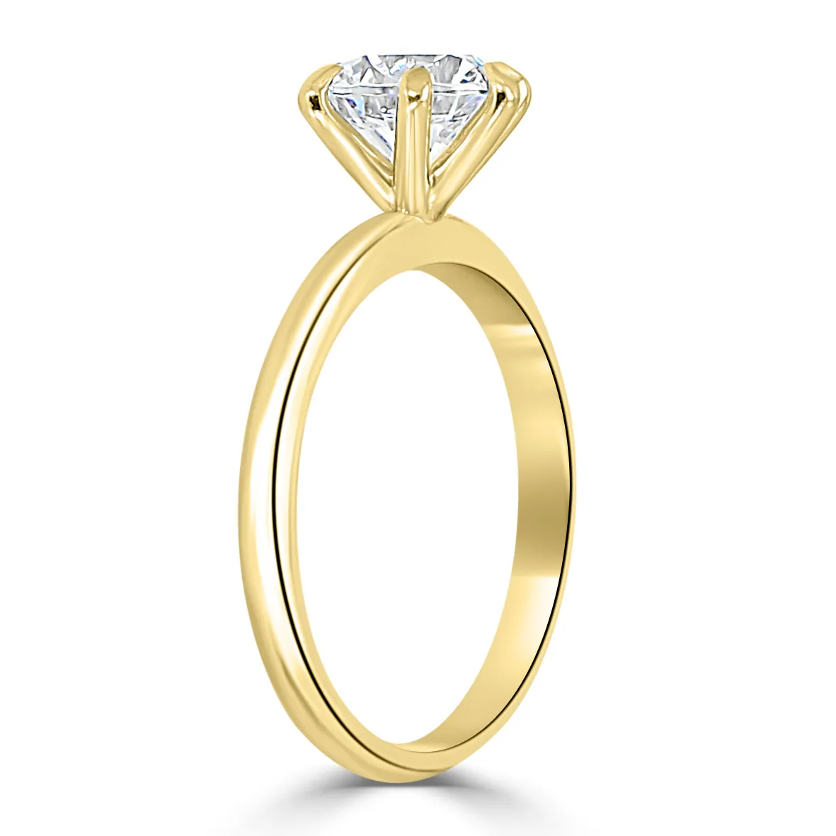 Yellow Gold Modern Classic and Beautiful Solitaire Engagement Ring jewelry Wabash avenue