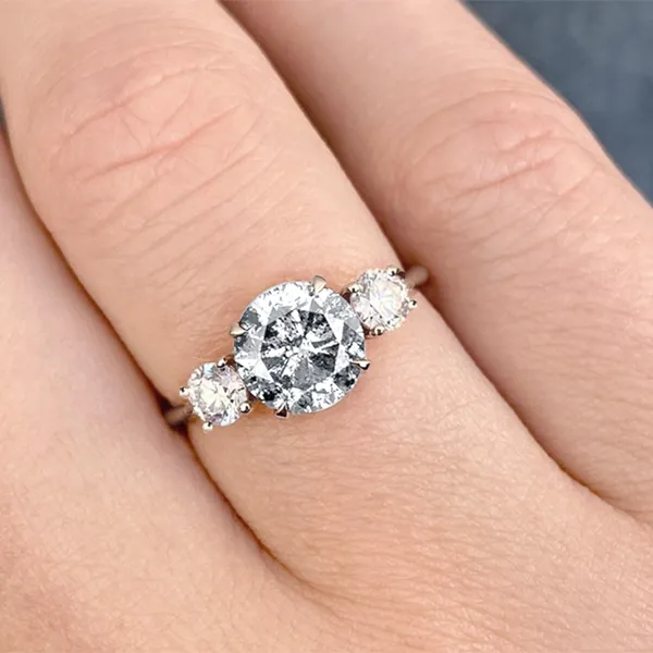 White GoldElegant Three Stone Engagement Ring jewelry windy city