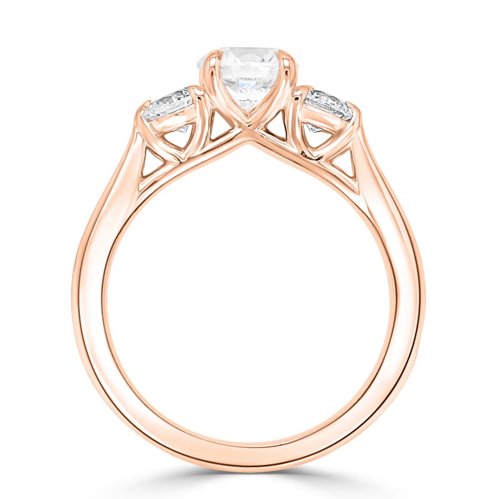 Rose Gold Elegant Three Stone Engagement Ring jewelry store near me