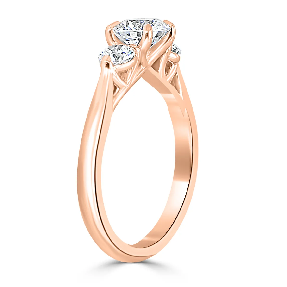 Rose Gold Elegant Three Stone Engagement Ring jewelry Wabash avenue