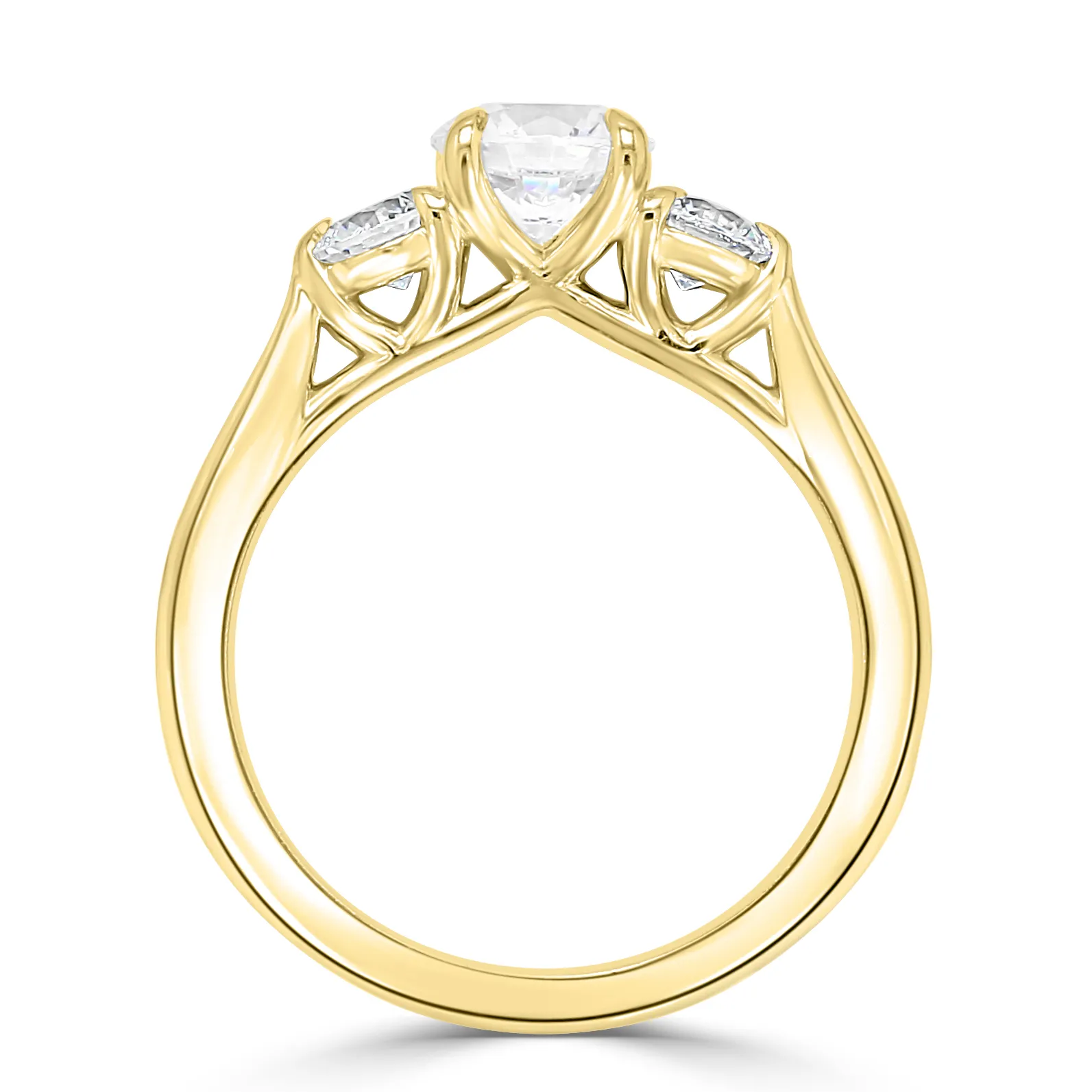 Yellow Gold Elegant Three Stone Engagement Ring jewelry store near me