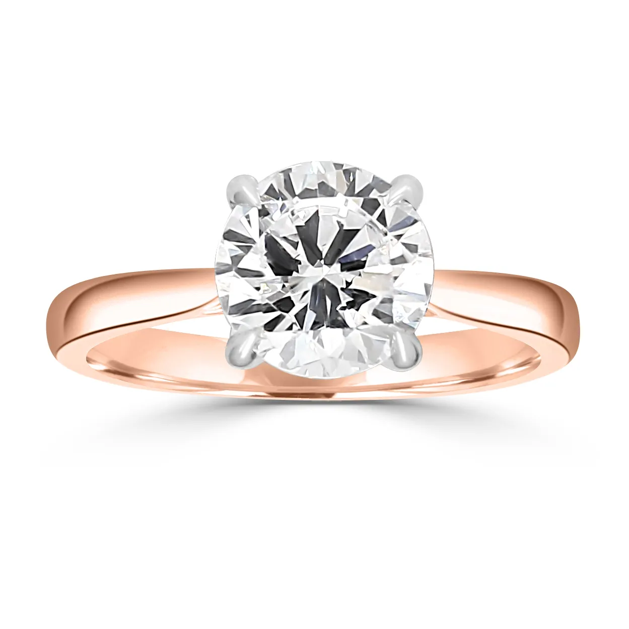 Rose Gold Popular Two-Tone Solitaire Engagement Ring