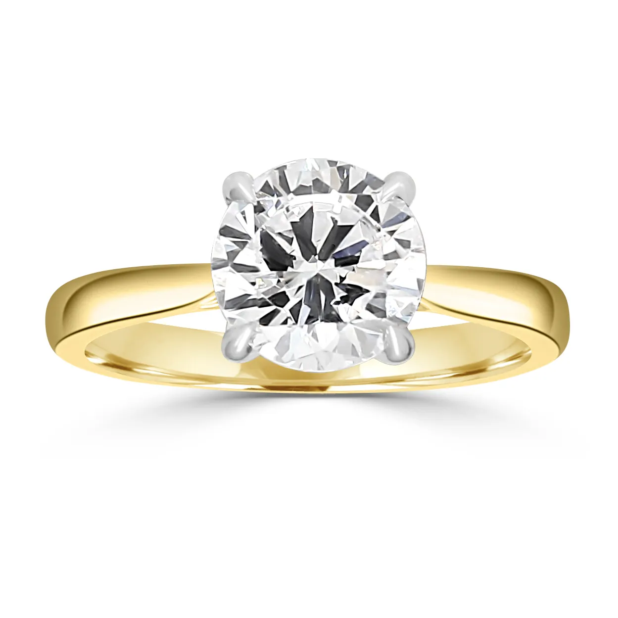 Yellow Gold Popular Two-Tone Solitaire Engagement Ring