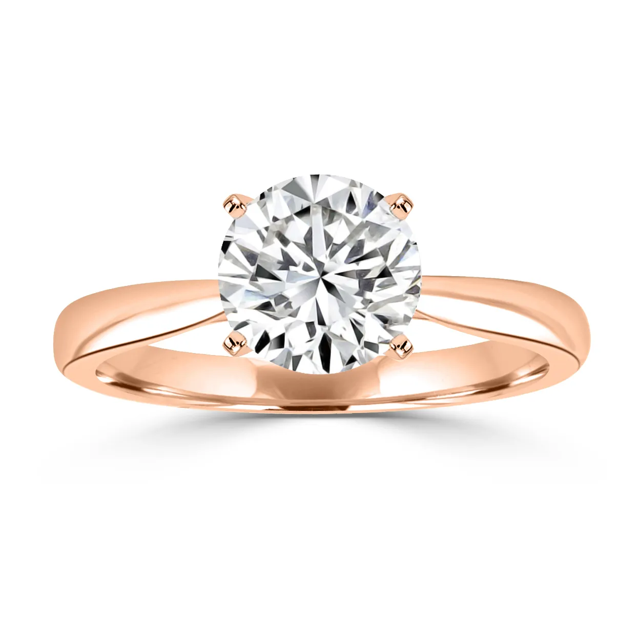 Rose Gold Timeless Feminine Solitaire Engagement Ring