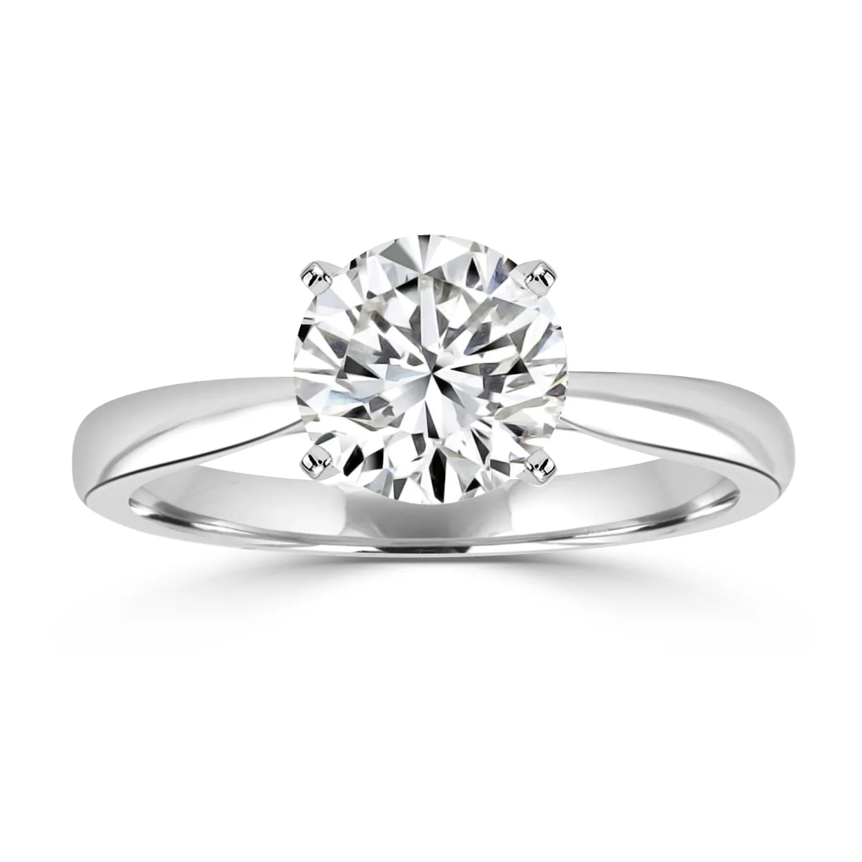 Platinum Timeless Feminine Solitaire Engagement Ring