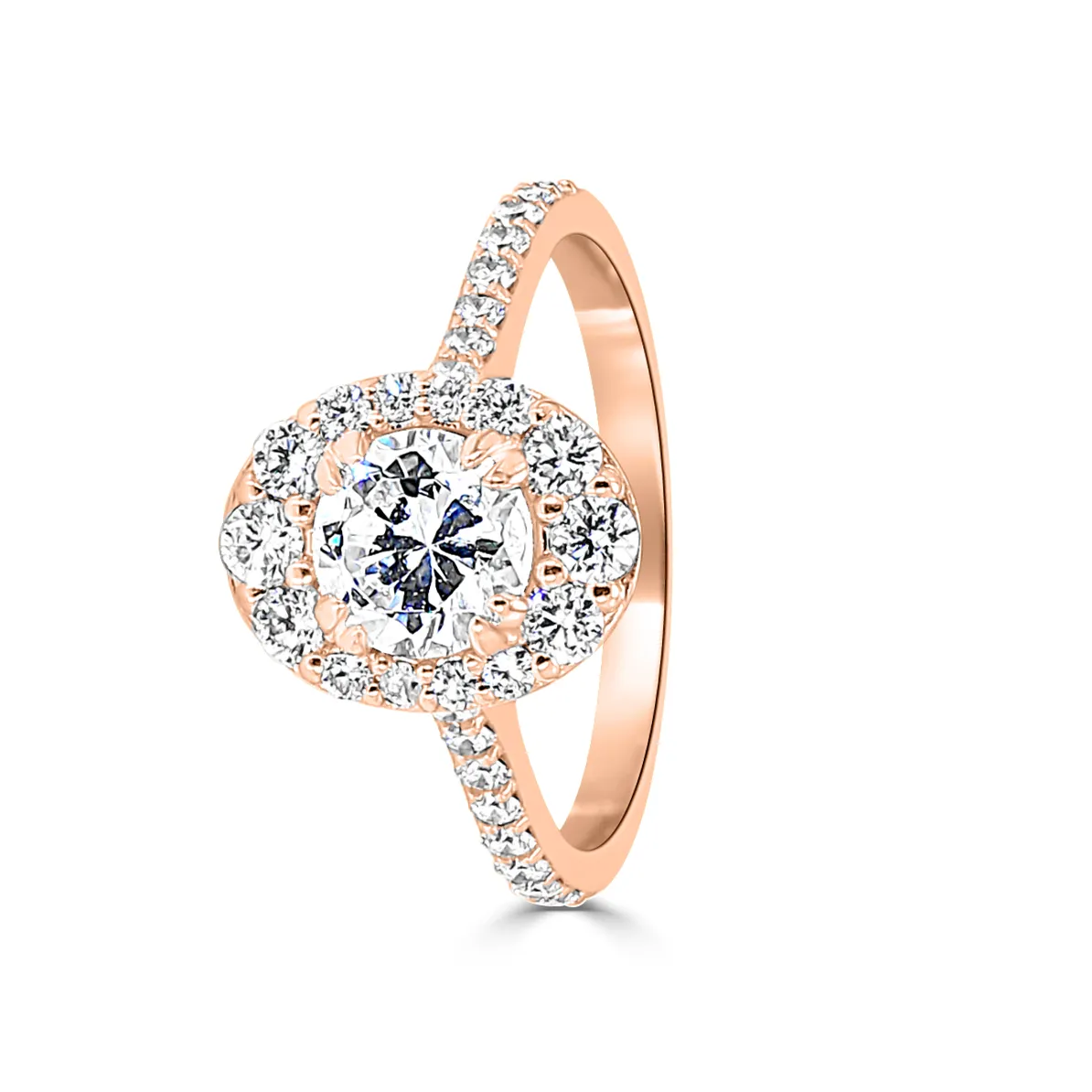 Rose Gold Oval Halo Engagement Ring jewelry store near me