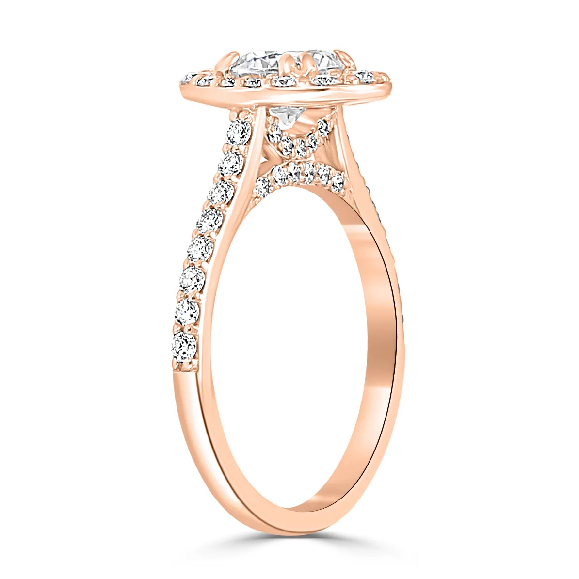 Rose Gold Oval Halo Engagement Ring jewelry Wabash avenue