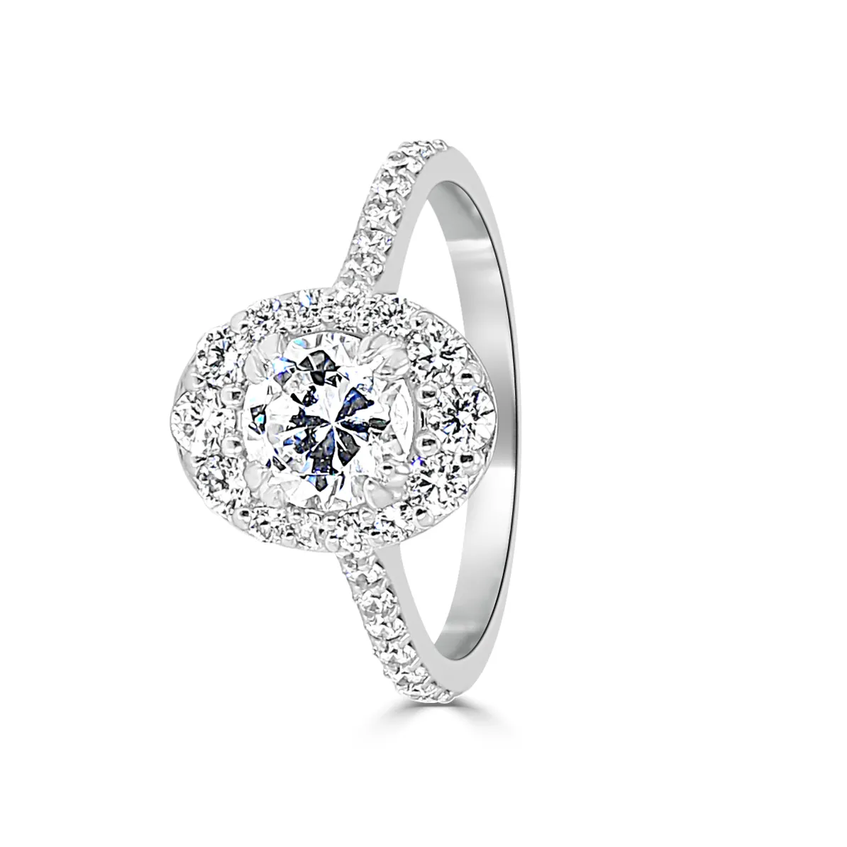 White Gold Oval Halo Engagement Ring jewelry store near me