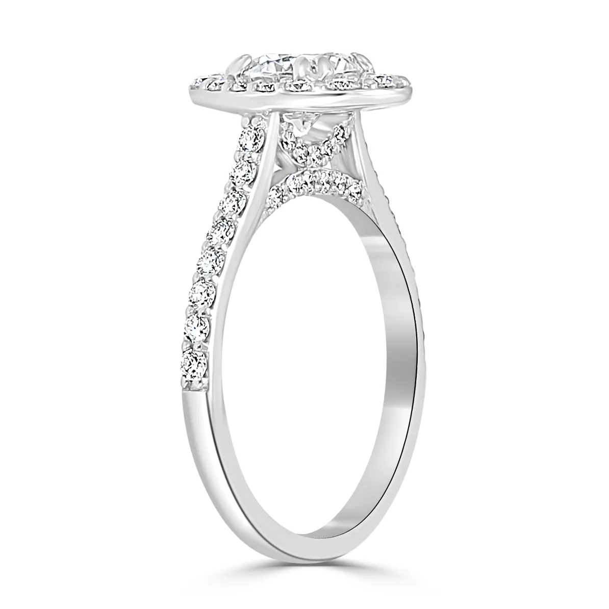 White Gold Oval Halo Engagement Ring jewelry Wabash avenue