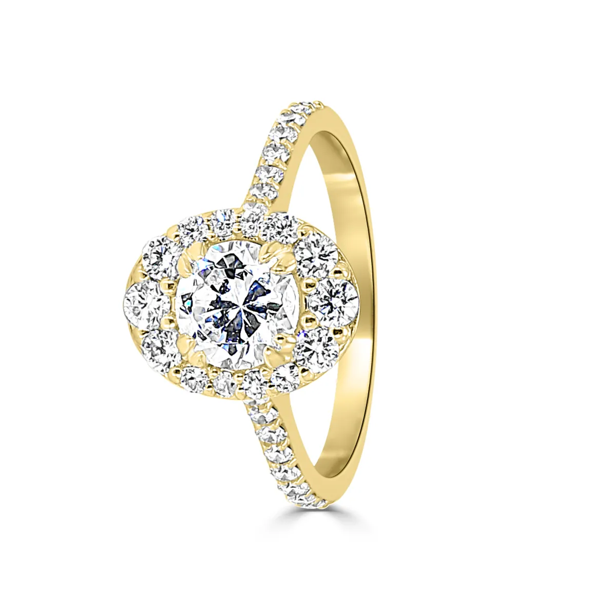 Yellow Gold Oval Halo Engagement Ring jewelry store near me