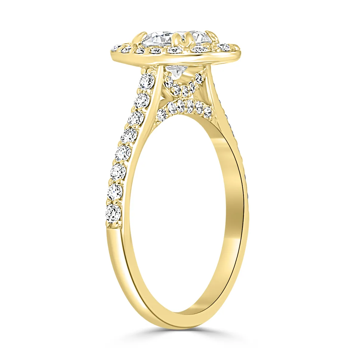 Yellow Gold Oval Halo Engagement Ring jewelry Wabash avenue