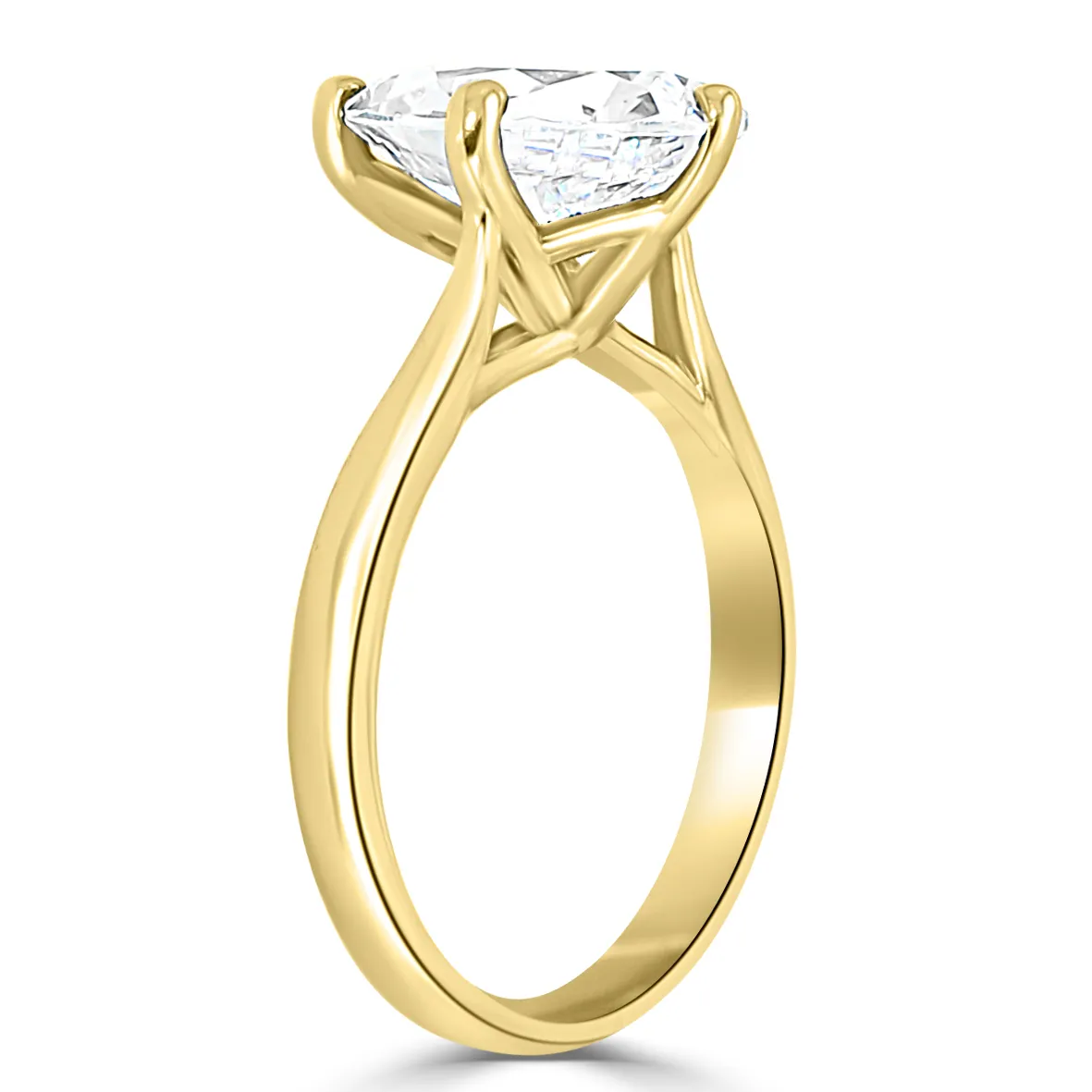 Yellow Gold Exclusive Modern Solitaire Engagement Ring jewelry Wabash avenue