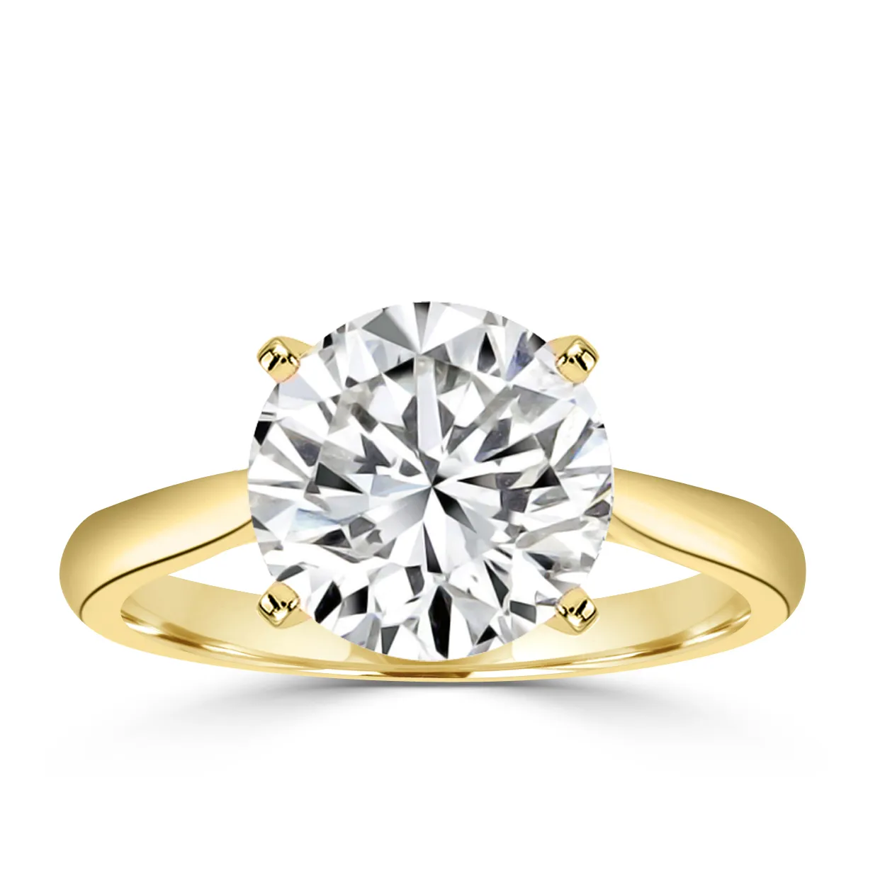 Yellow Gold Exclusive Modern Solitaire Engagement Ring