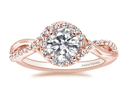 Rose Gold Fabulous Sparkling Infinity Halo Engagement Ring