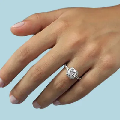 White GoldTwisted Halo Diamond Engagement Ring from best jeweler