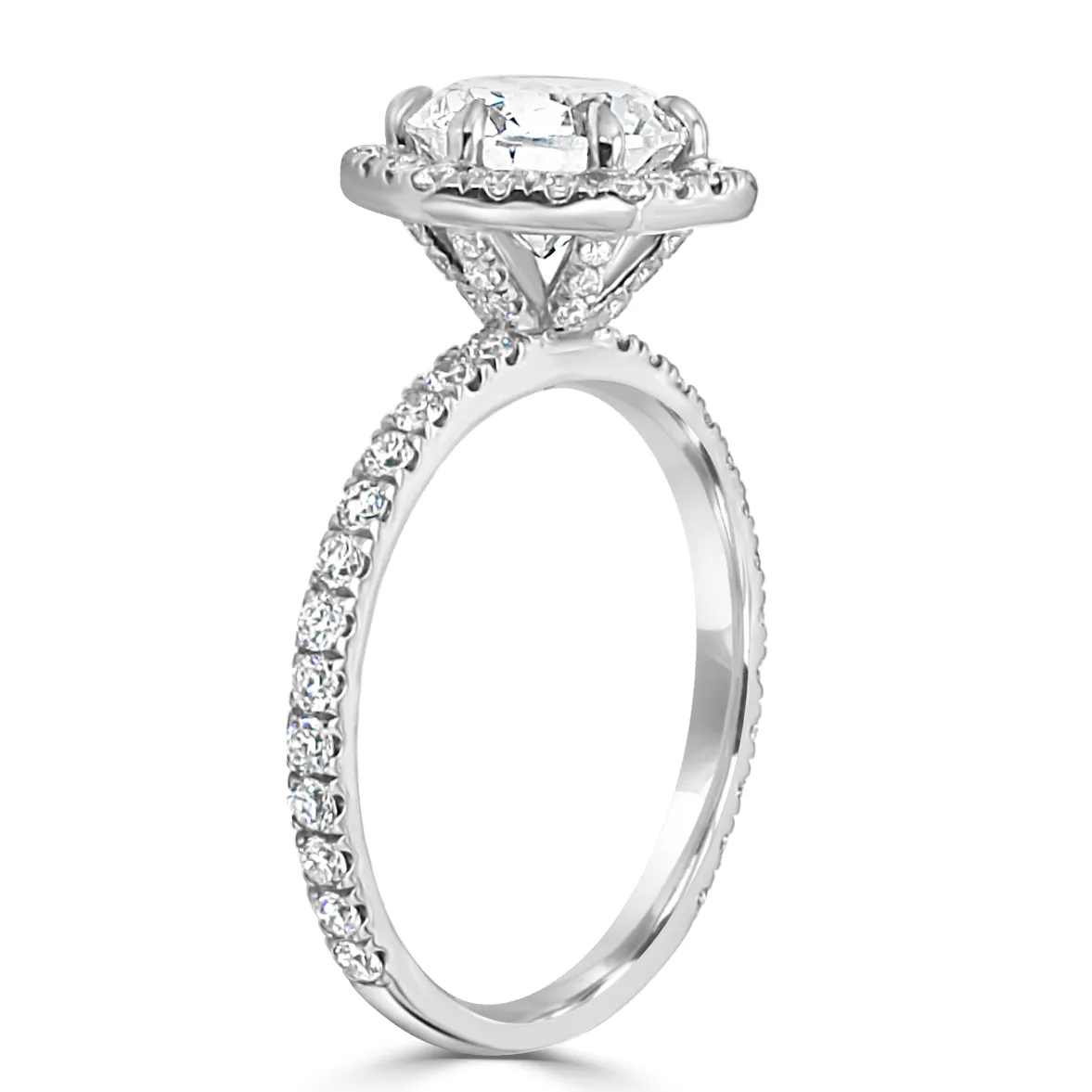 White GoldHexagon Shaped Engagement Ring jewelry Wabash avenue