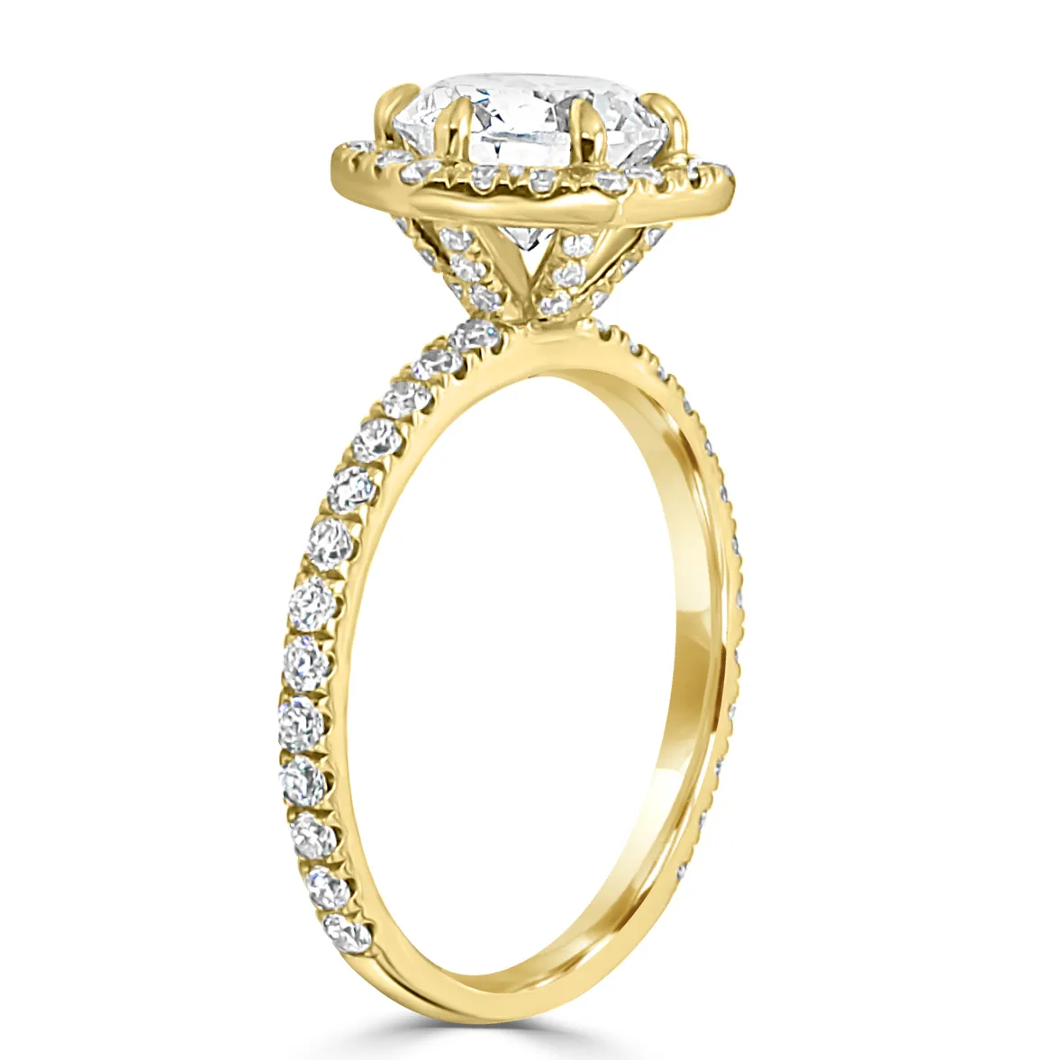 Yellow Gold Hexagon Shaped Engagement Ring jewelry Wabash avenue