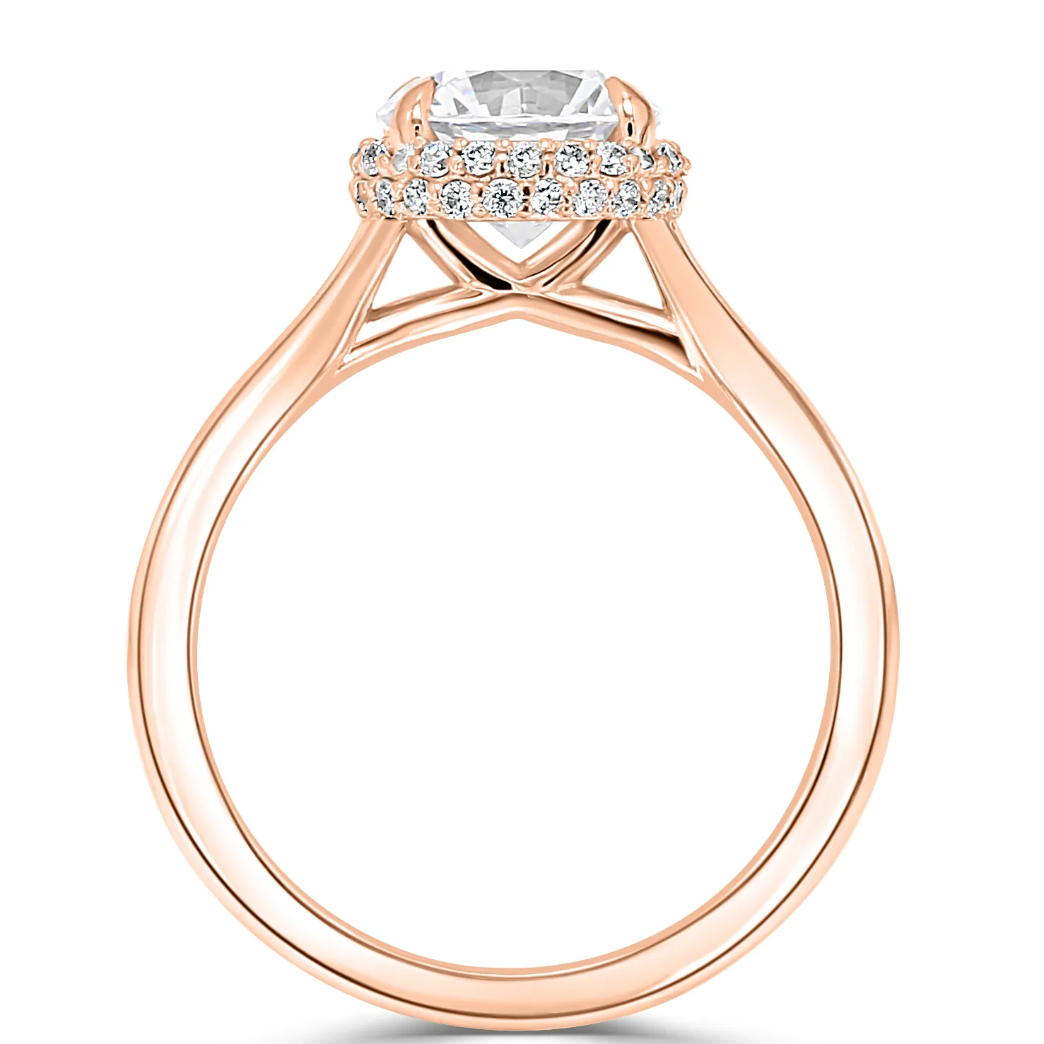 Rose Gold Exclusive Belgian Pave Unique Diamond Engagement Ring jewelry store near me