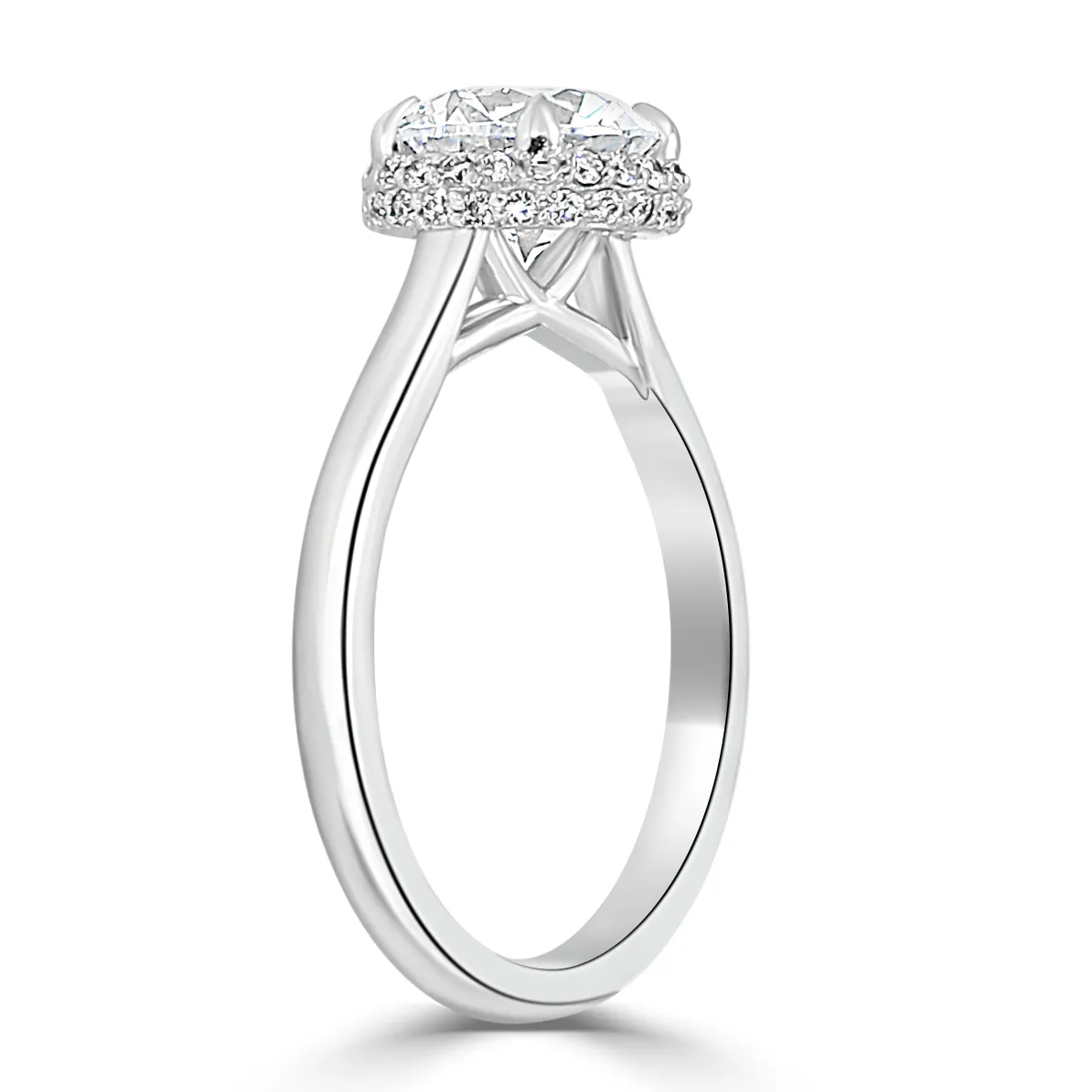 White Gold Exclusive Belgian Pave Unique Diamond Engagement Ring jewelry Wabash avenue