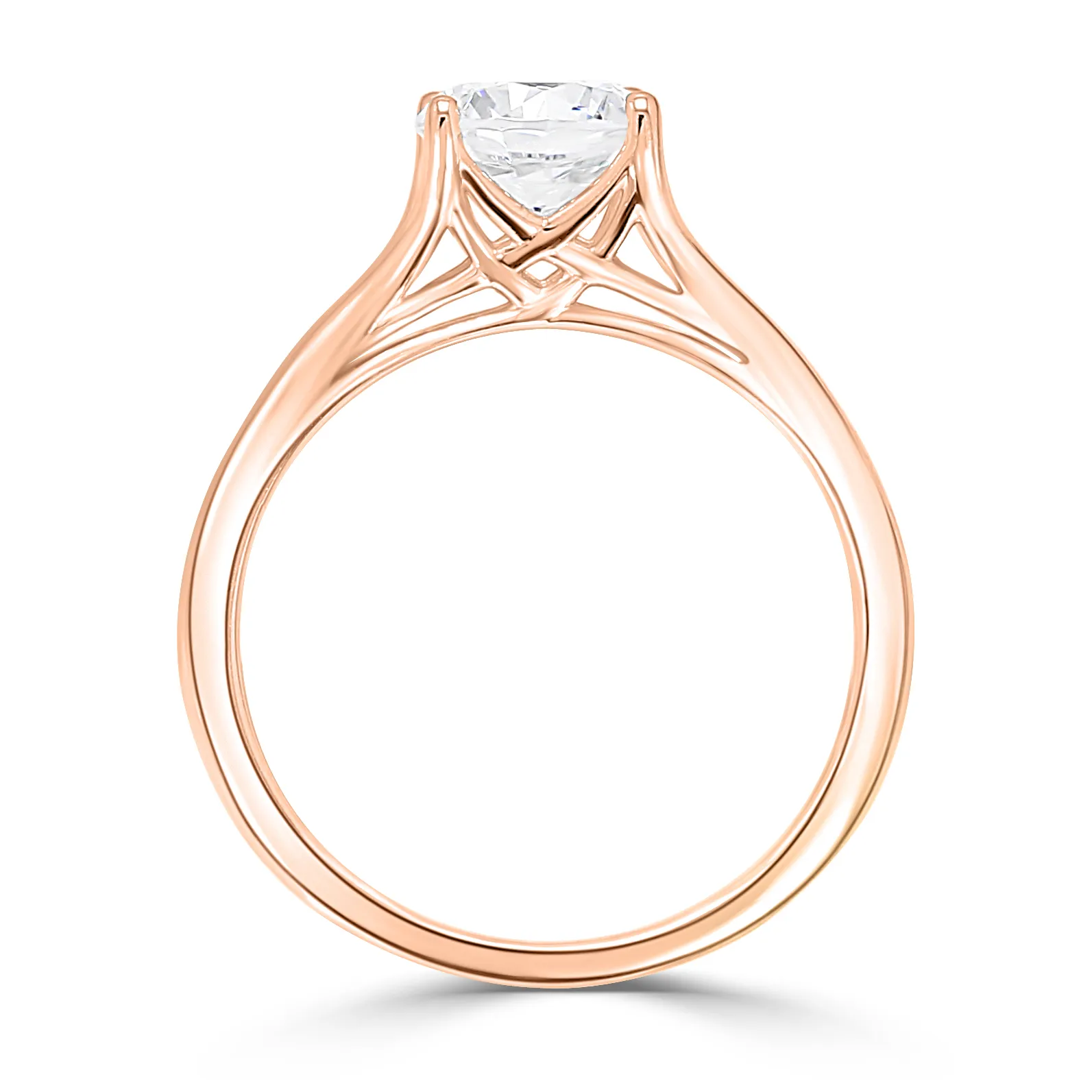 Rose Gold Split Solitaire Diamond Engagement Ring jewelry store near me