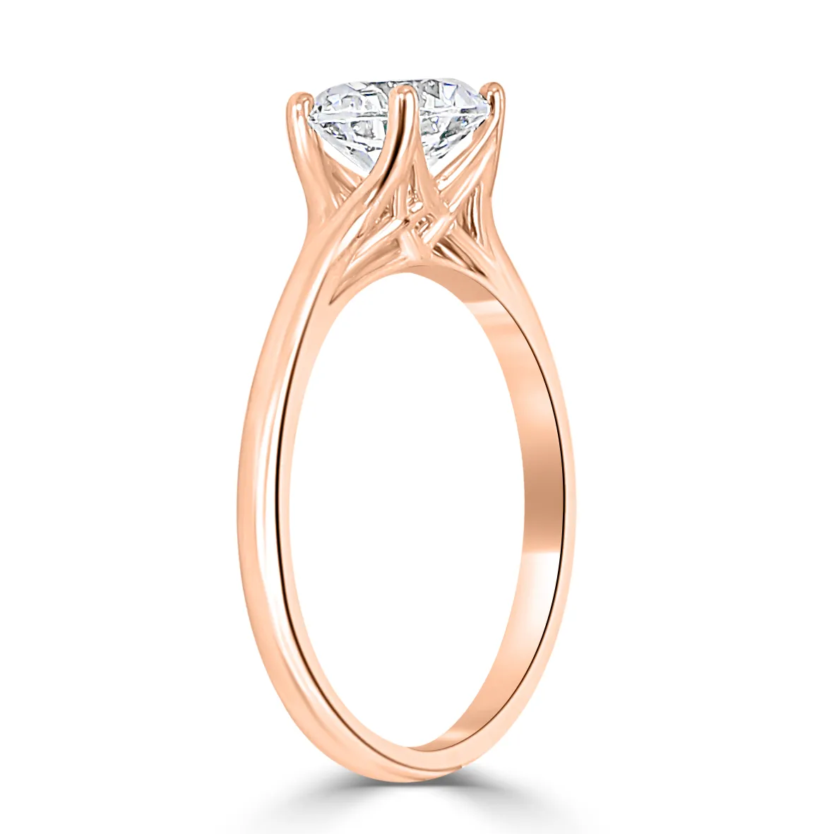 Rose Gold Split Solitaire Diamond Engagement Ring jewelry Wabash avenue