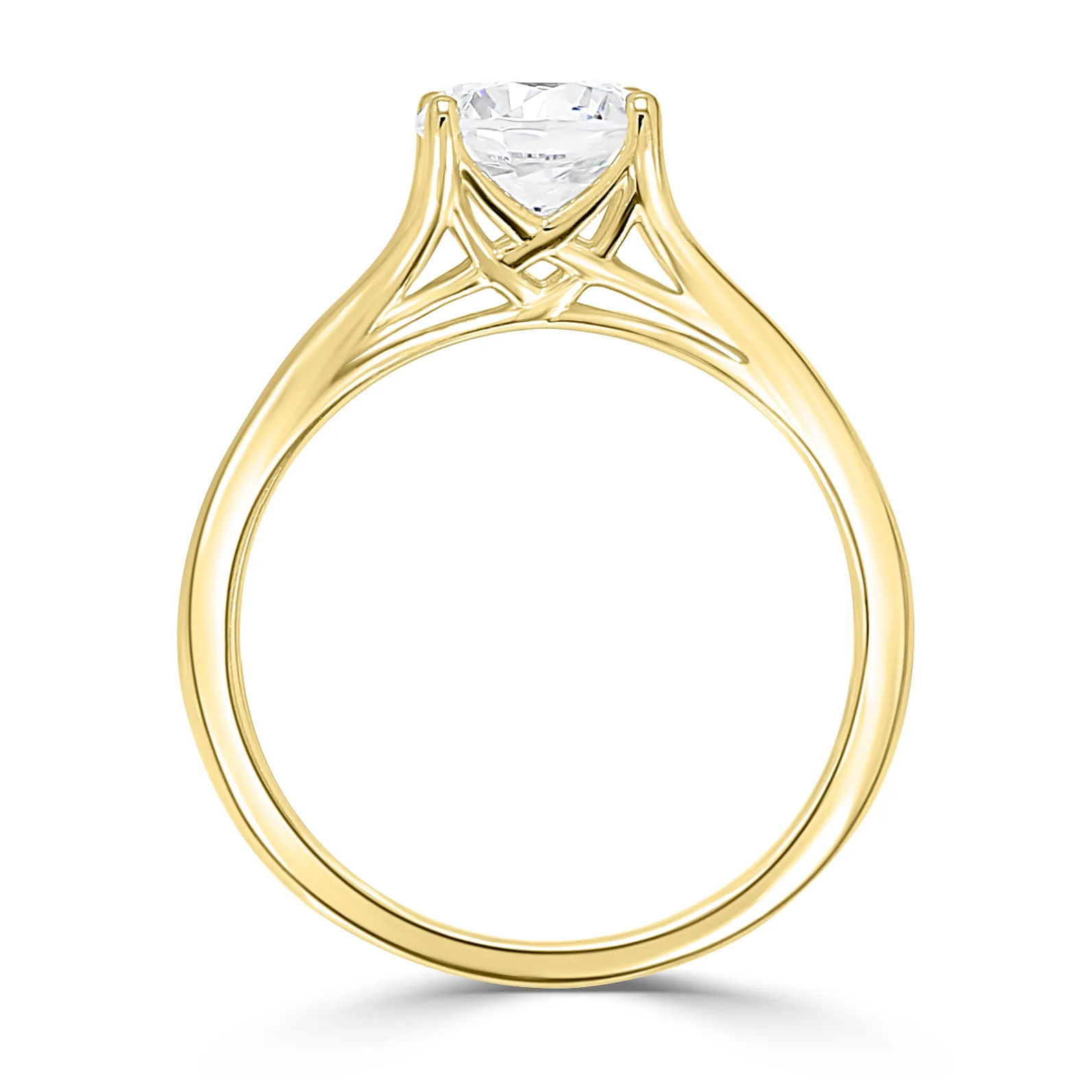 Yellow Gold Split Solitaire Diamond Engagement Ring jewelry store near me