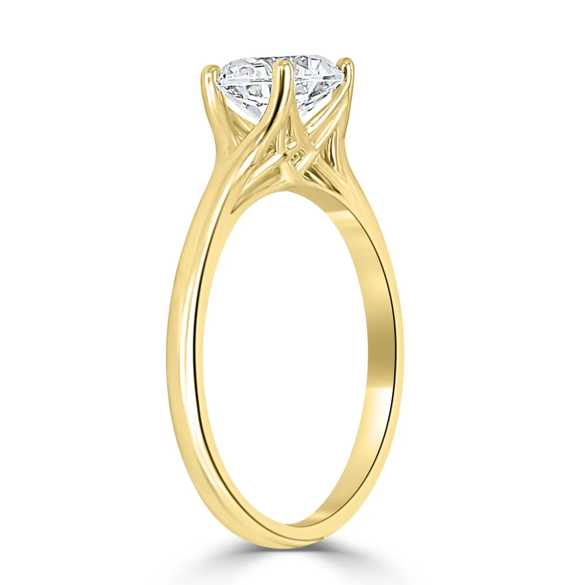 Yellow Gold Split Solitaire Diamond Engagement Ring jewelry Wabash avenue