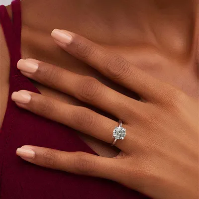 Platinum Beautiful and Unique Solitaire Diamond Ring jewelry online