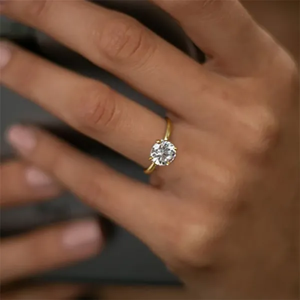 Yellow Gold Beautiful and Unique Solitaire Diamond Ring jewelry windy city