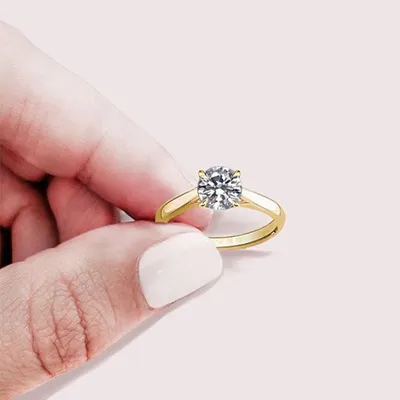 Yellow Gold Beautiful and Unique Solitaire Diamond Ring from best jeweler