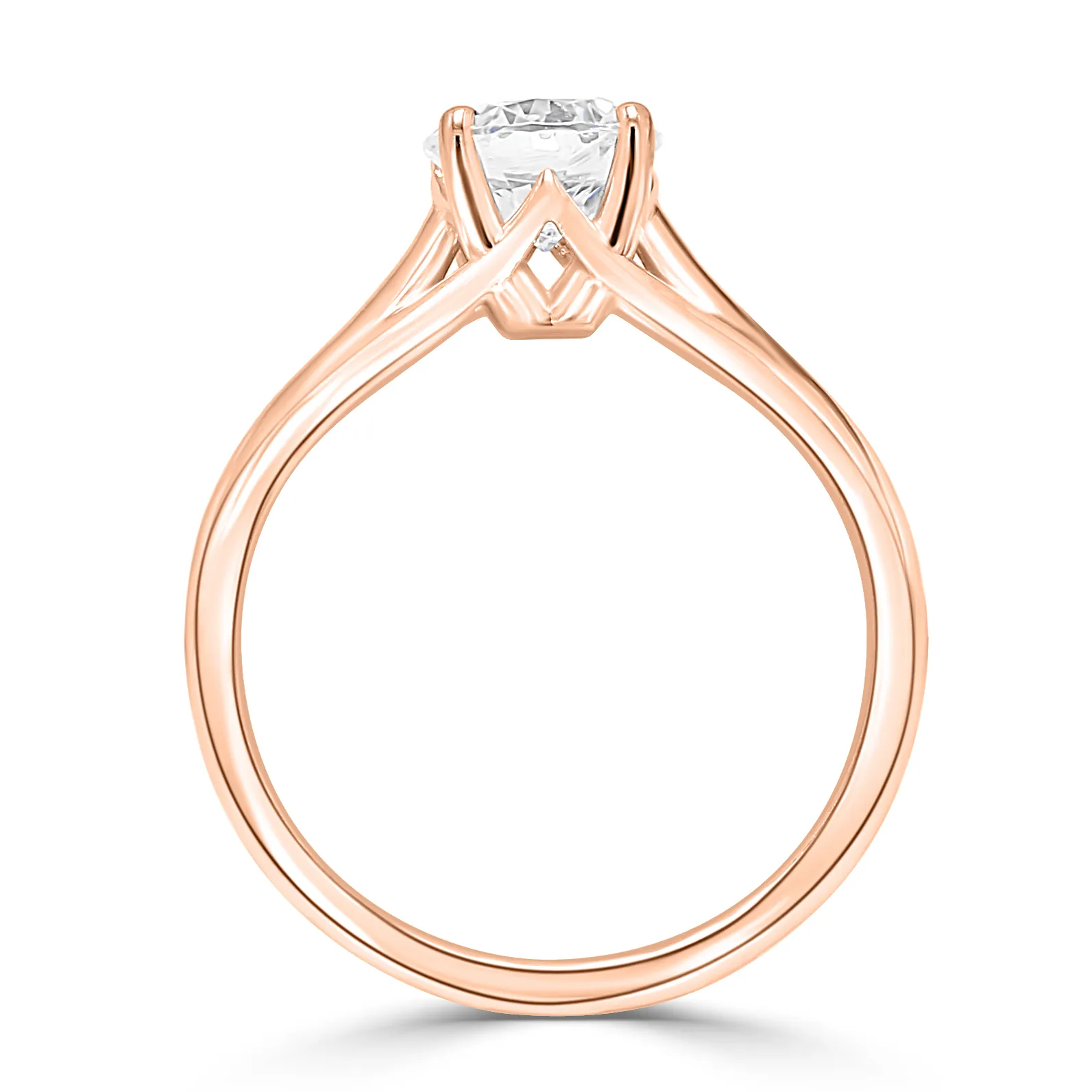 Rose Gold Beautiful and Unique Solitaire Diamond Ring jewelry store near me