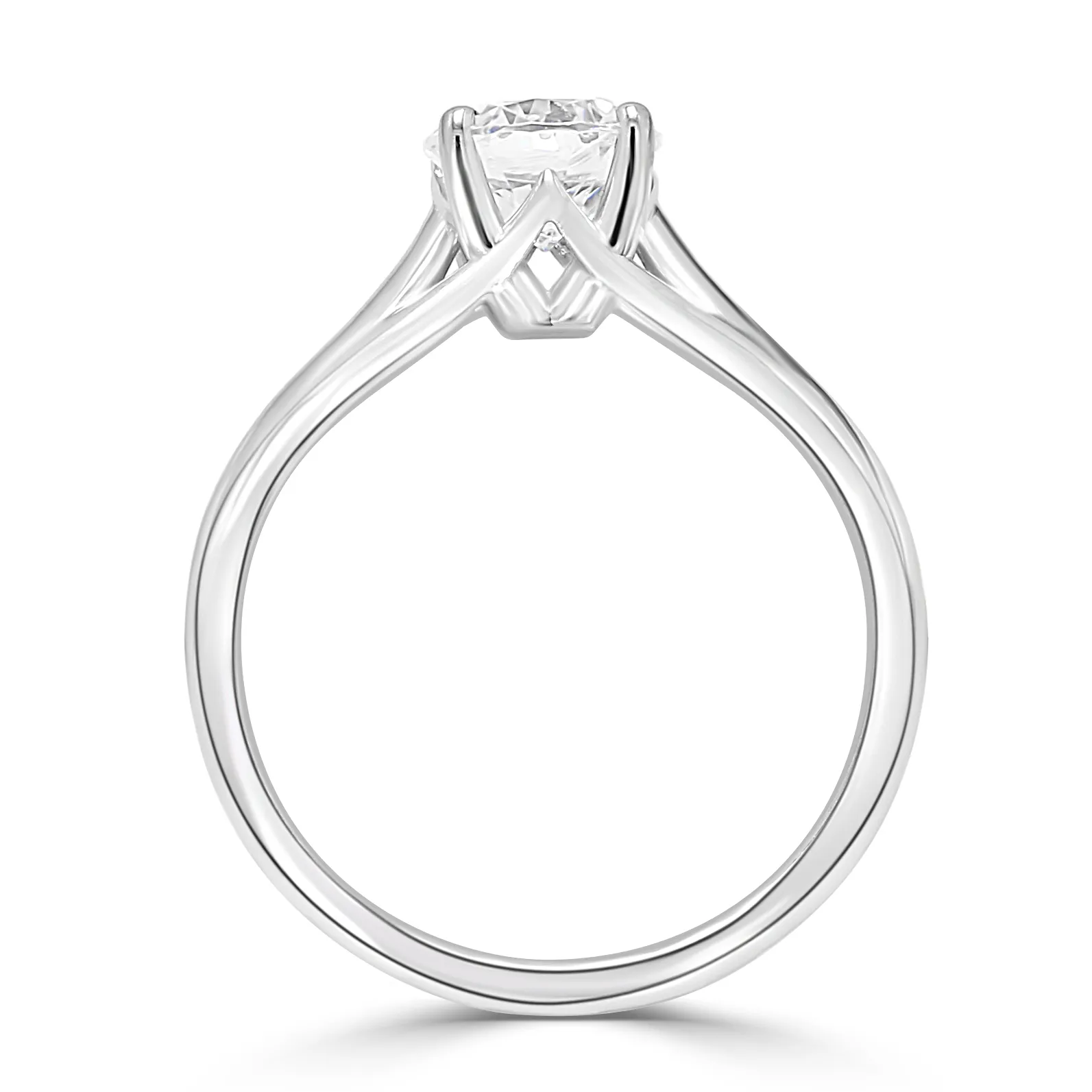 Platinum Beautiful and Unique Solitaire Diamond Ring jewelry store near me