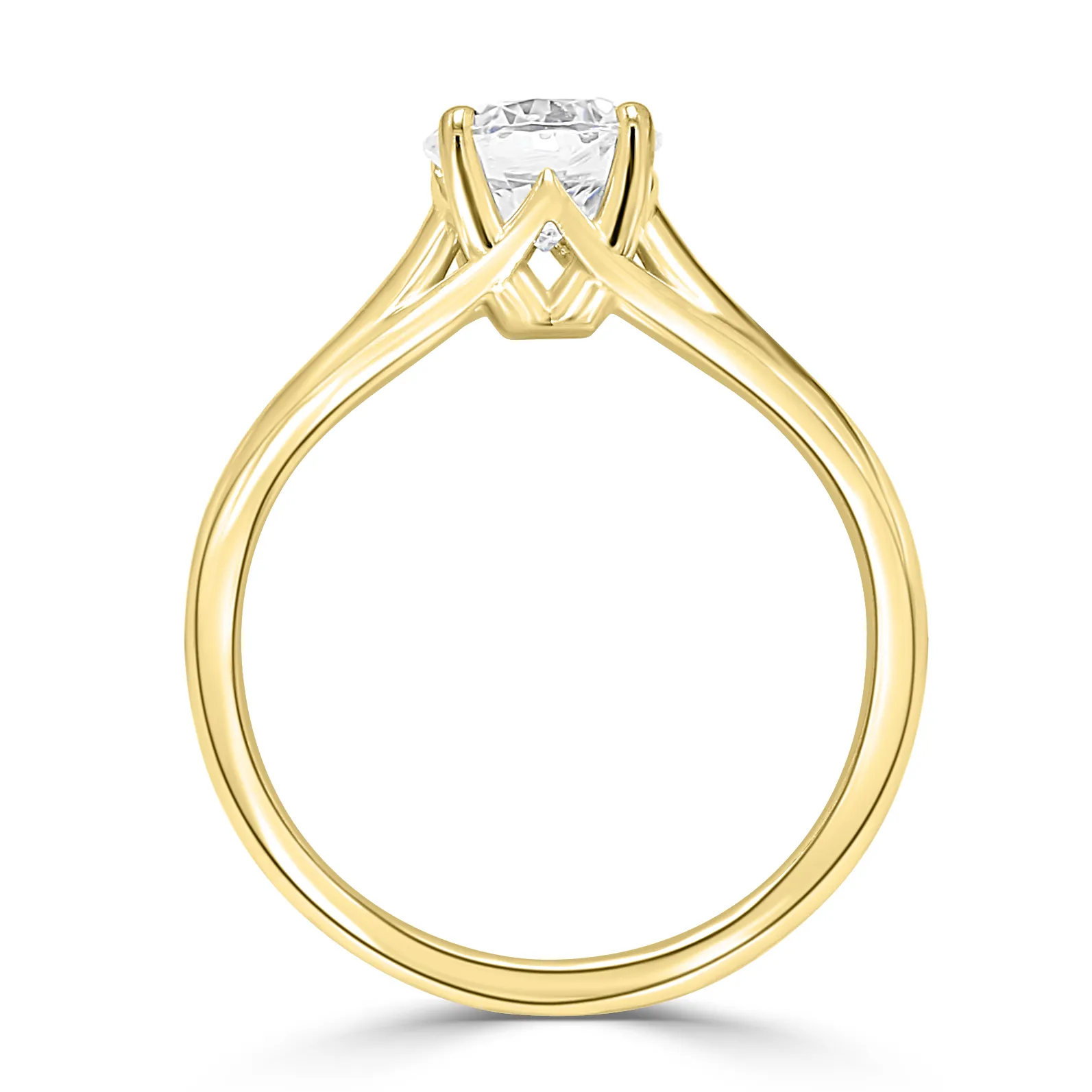 Yellow Gold Beautiful and Unique Solitaire Diamond Ring jewelry store near me