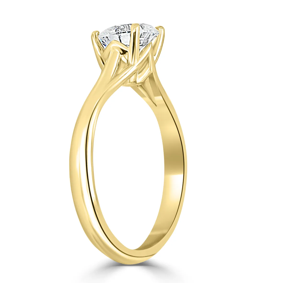 Yellow Gold Beautiful and Unique Solitaire Diamond Ring jewelry Wabash avenue