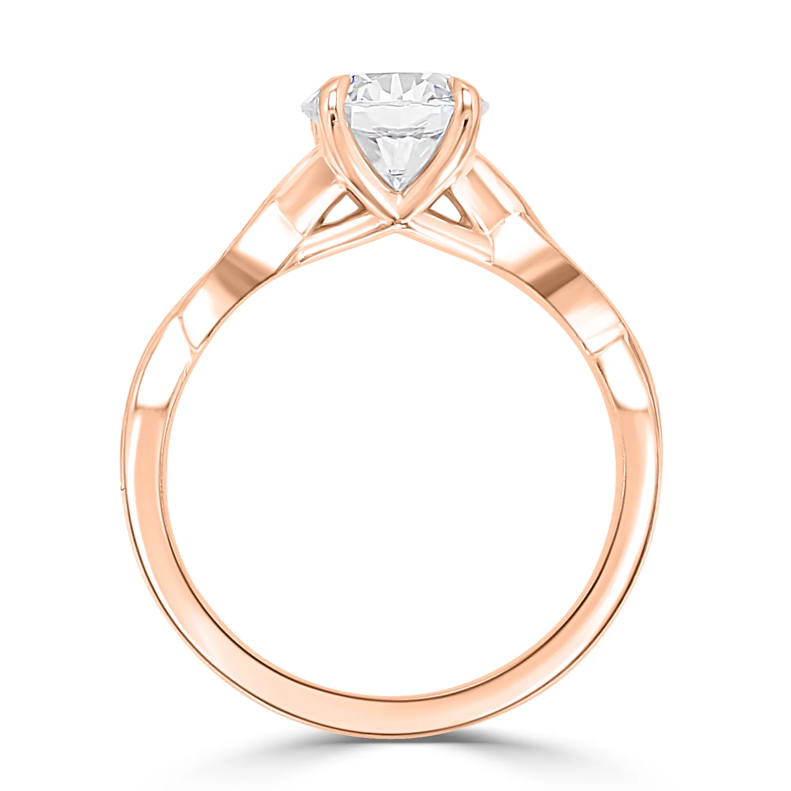 Rose Gold Lovely Twisted Solitaire Engagement Ring jewelry store near me