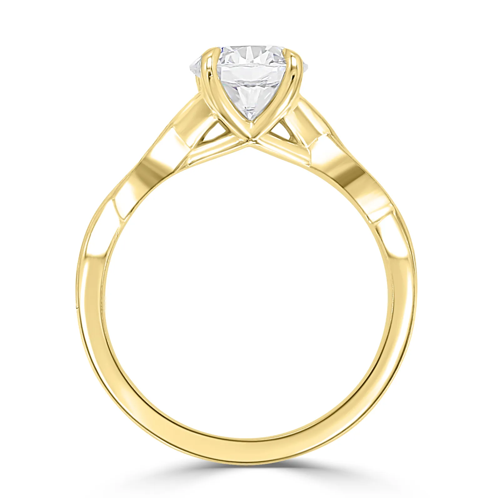 Yellow Gold Lovely Twisted Solitaire Engagement Ring jewelry store near me