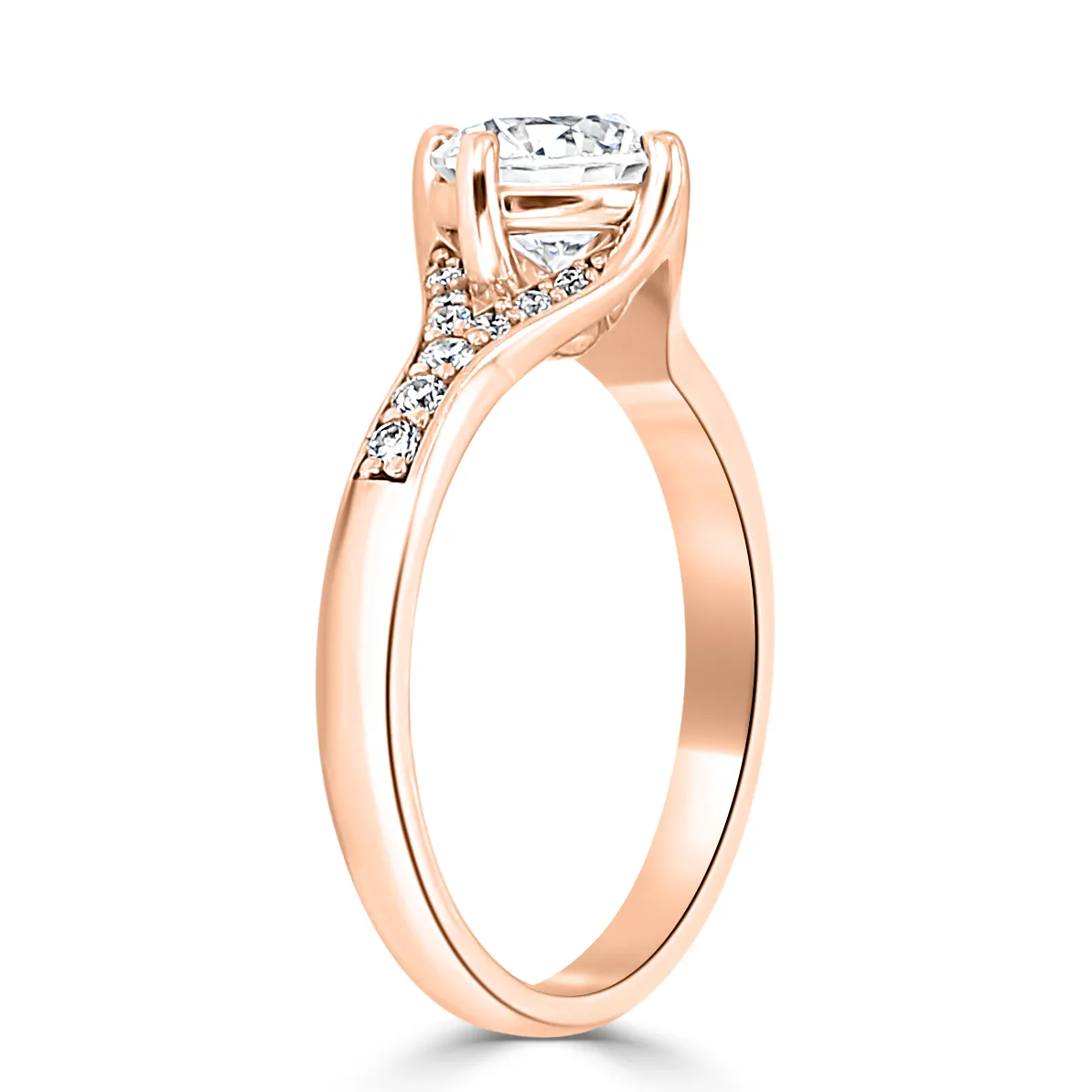 Rose Gold Halo and Split Shank Diamond Engagement Ring jewelry store near me