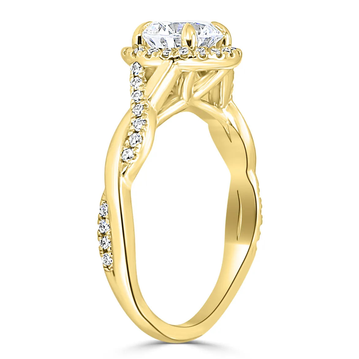 Yellow Gold Infinity Pattern Engagement Ring jewelry Wabash avenue