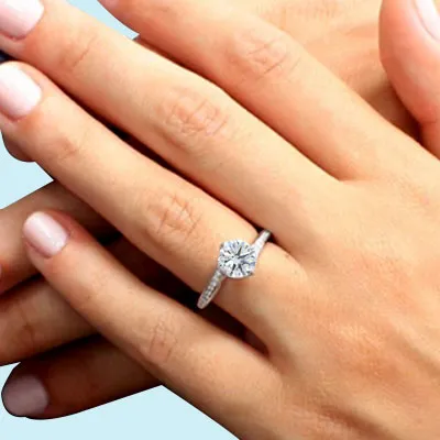 White Gold Compass Set Engagement Ring from best jeweler