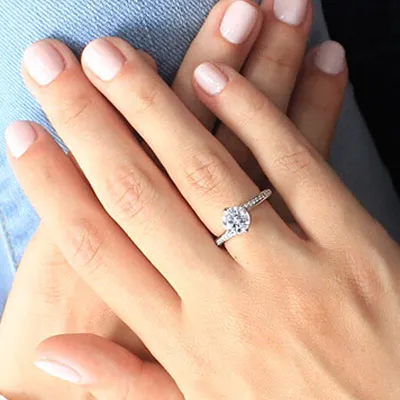 White Gold Compass Set Engagement Ring jewelry online