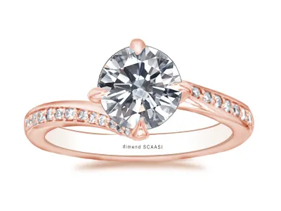 Rose Gold Compass Set Engagement Ring